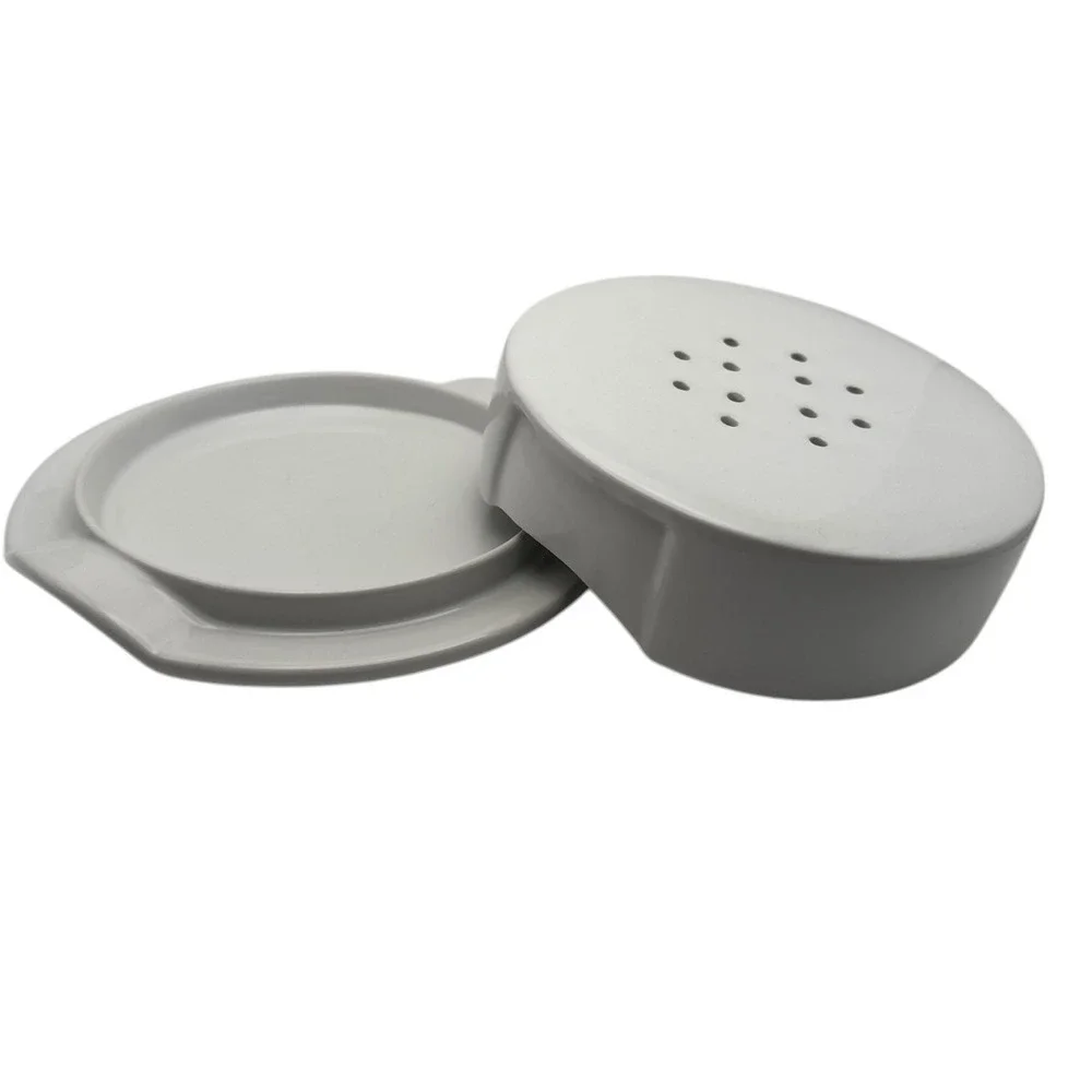 Crate And Barrel Brie Cheese Baking Dish Baker White Stoneware Ventilated Lid